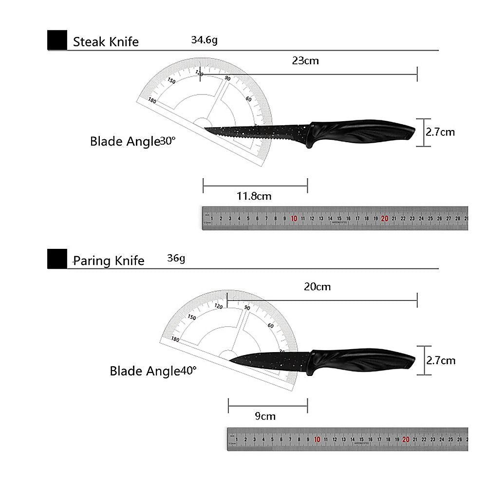 Kitchen 17 Piece Knife Set with Block and Sharpener Chef Knives