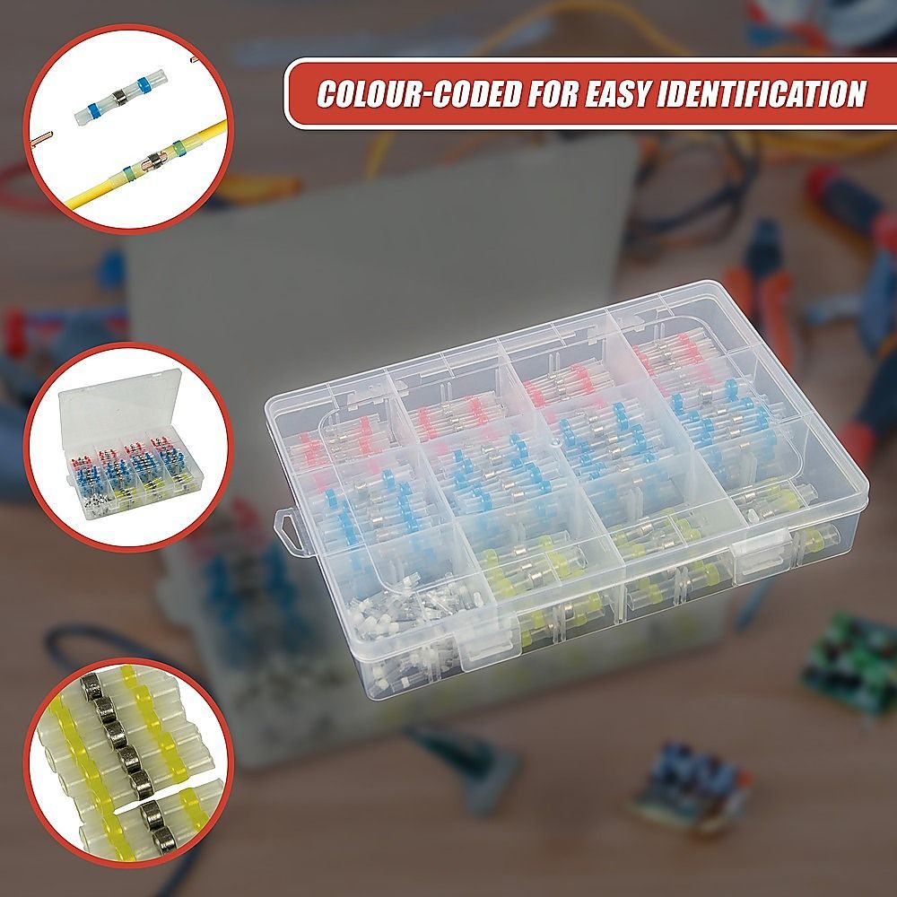 250PCS Waterproof Solder Seal Sleeve Heat Shrink Butt Wire Connectors Terminals