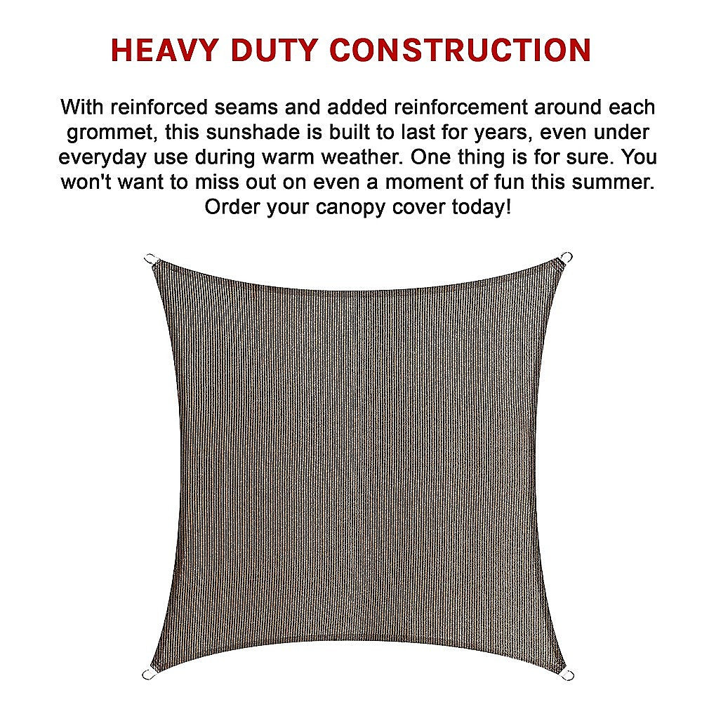 Rectangle Sun Shade Sail Fabric Garden Patio Pool Awning Canopy Cover Coffee