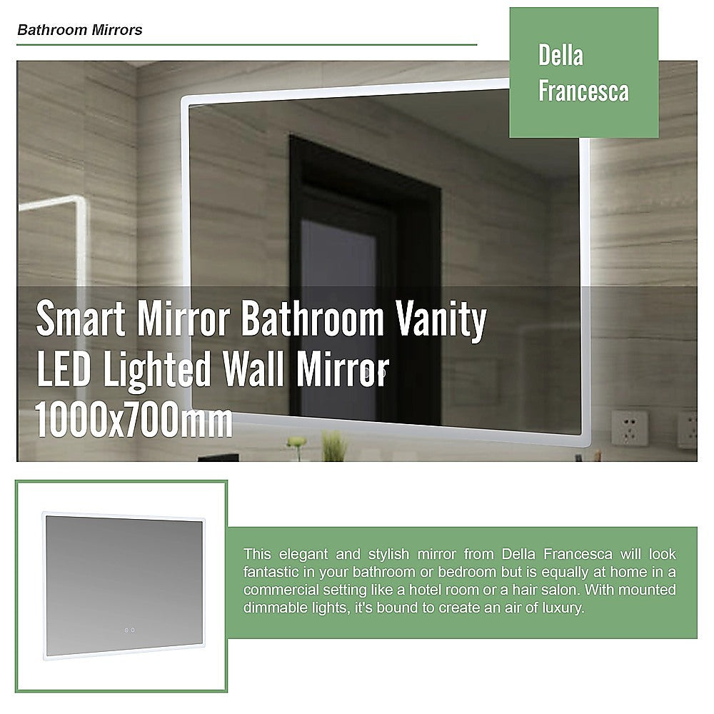 Smart Mirror Bathroom Vanity LED Lighted Wall Mirror 1000x700mm