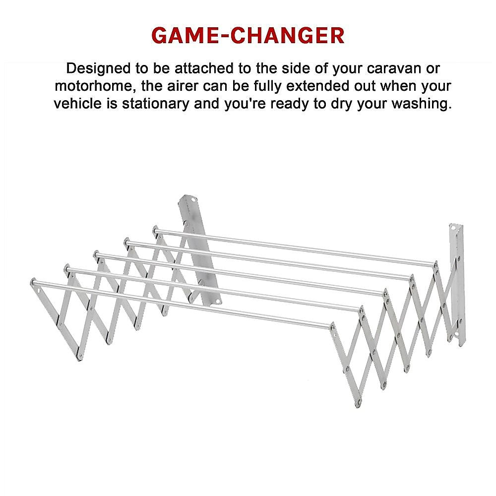 Pull Out Clothes Airer – Expanding Laundry Drying Line for Caravan, RV & Home