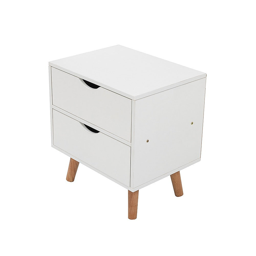 Bedside Tables White Storage Cabinet Wooden Legs