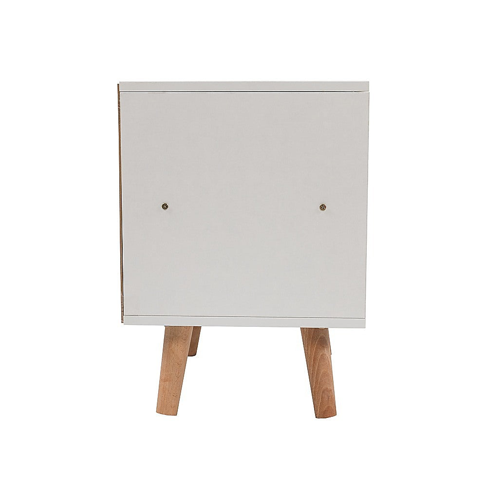 Bedside Tables White Storage Cabinet Wooden Legs