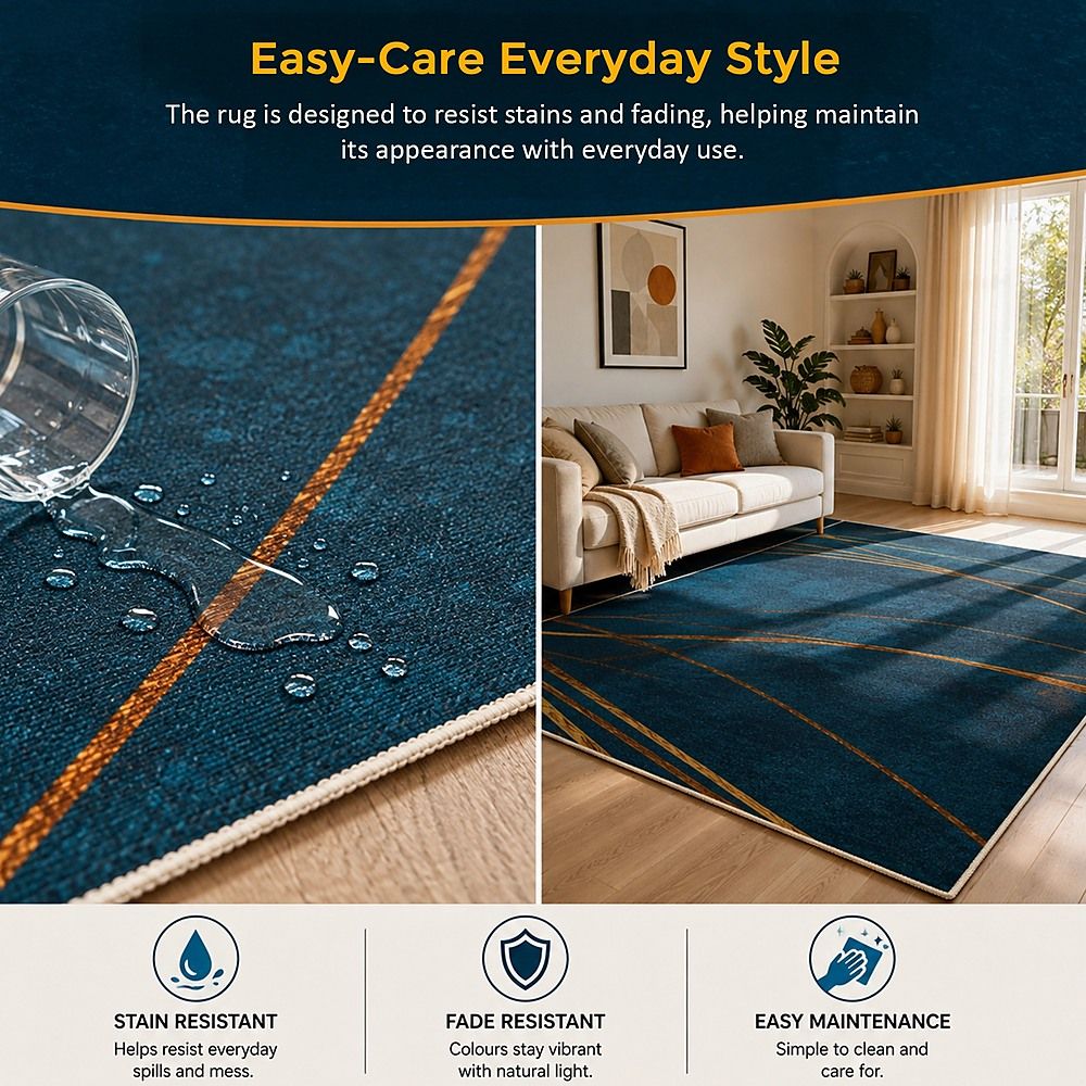 Large Floor Rug – 200x300cm Blue Rug (Teal Style)