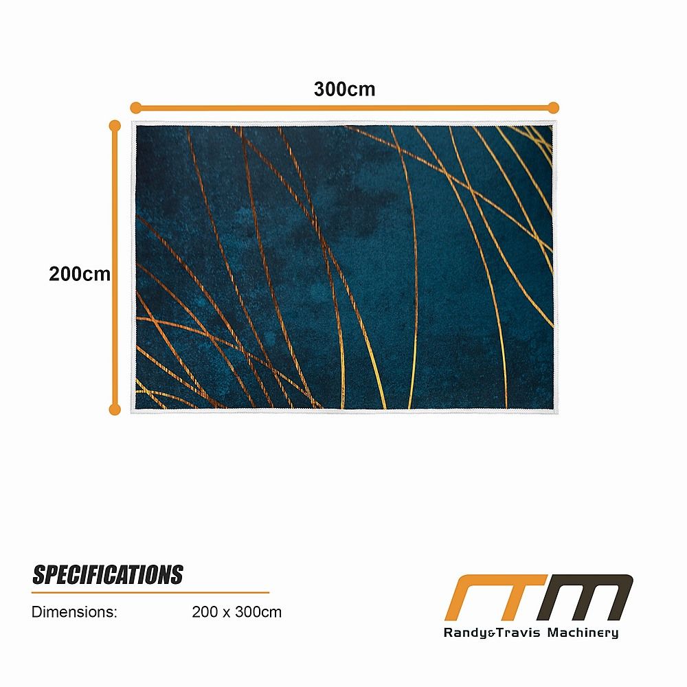 Large Floor Rug – 200x300cm Blue Rug (Teal Style)