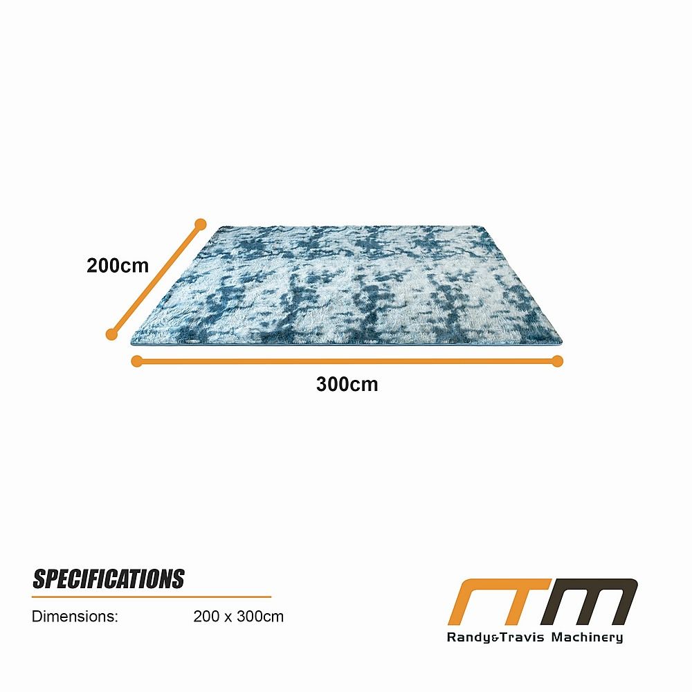 Large Floor Rug – 200x300cm Blue Rug (Fluffy Style)
