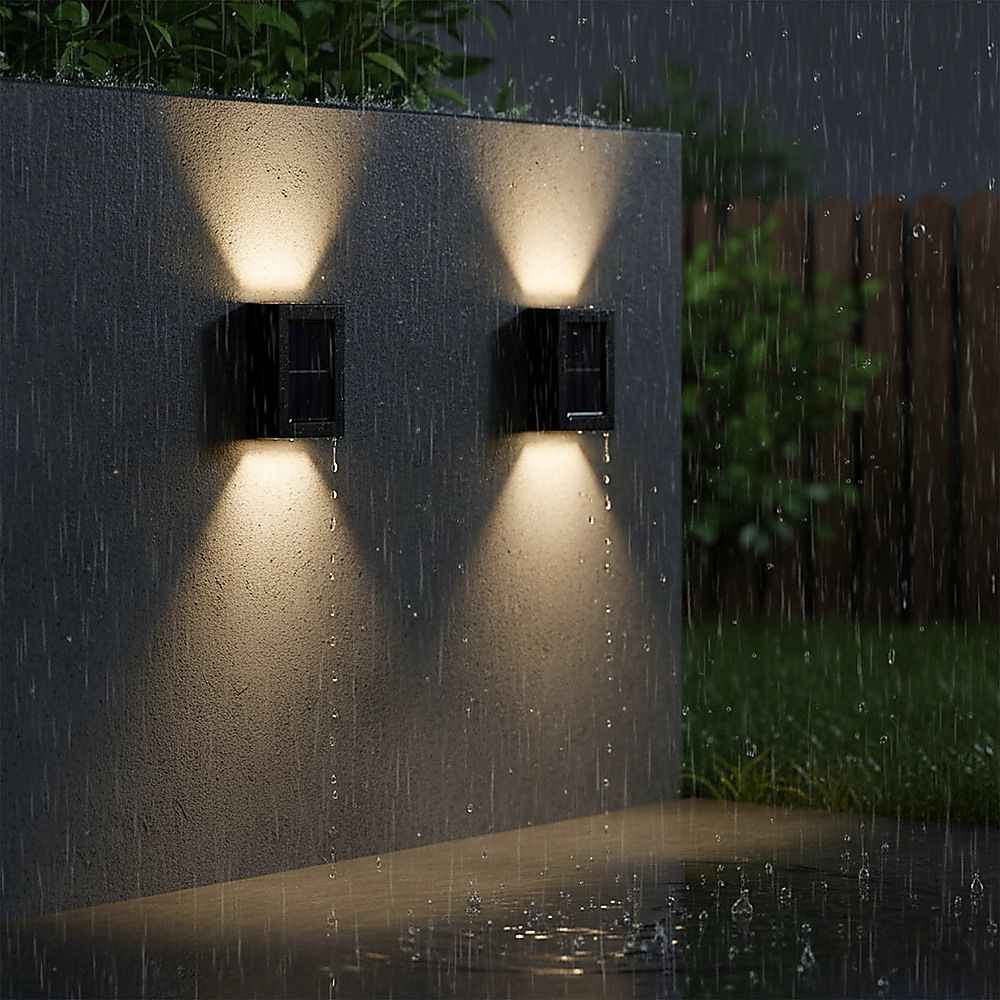 2pc Outdoor Solar LED Deck Lights Garden Patio Pathway Stairs Warm White