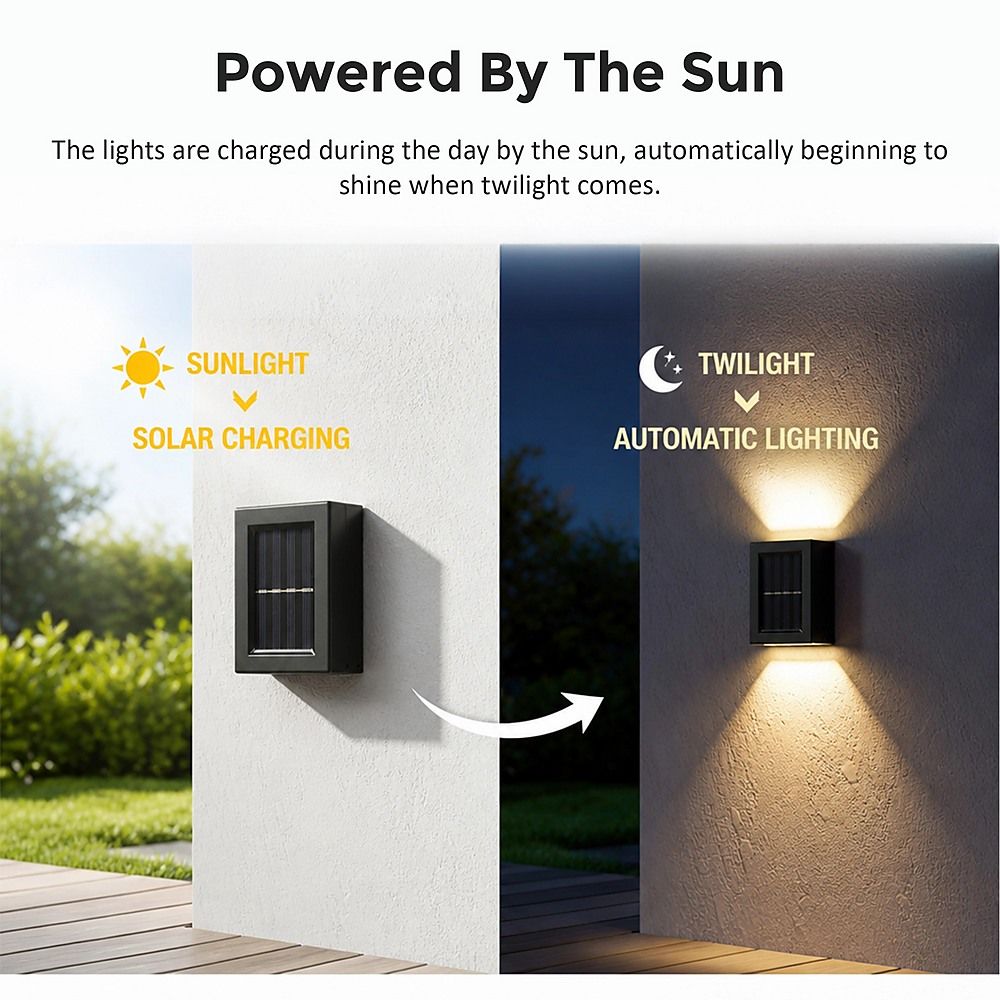 2pc Outdoor Solar LED Deck Lights Garden Patio Pathway Stairs Warm White