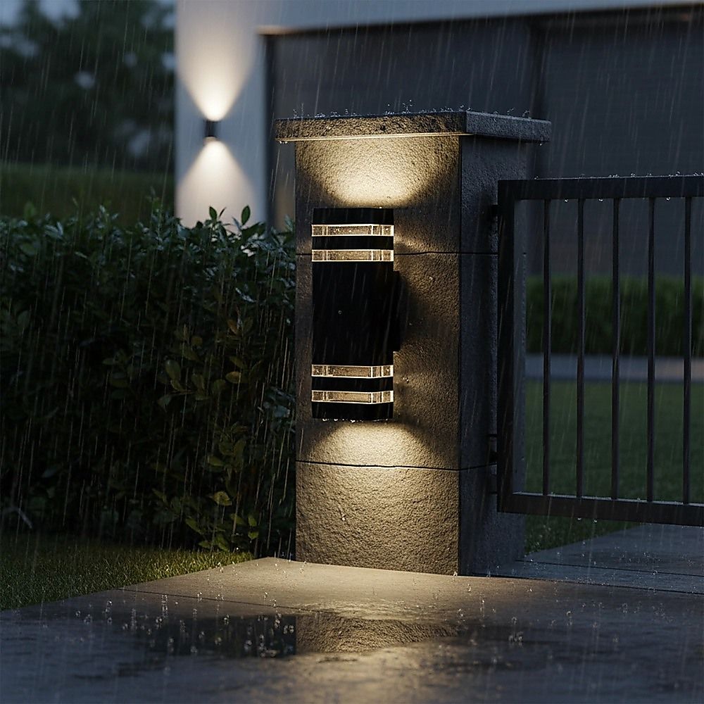 Modern 12 Inch LED Up Down Wall Light Dual Lamp with Dusk to Dawn Sensor
