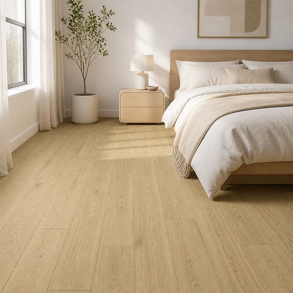 Vinyl Floor Tiles Self Adhesive Flooring Natural Light Oak Wood 16 Pack 2.3SQM