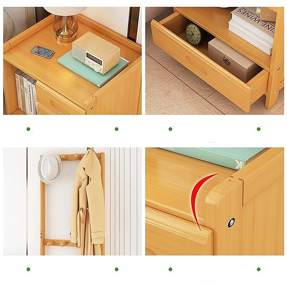42x165cm Wooden Hall Stand Modern Style Minimalist Home Floor Coat Rack with Drawer