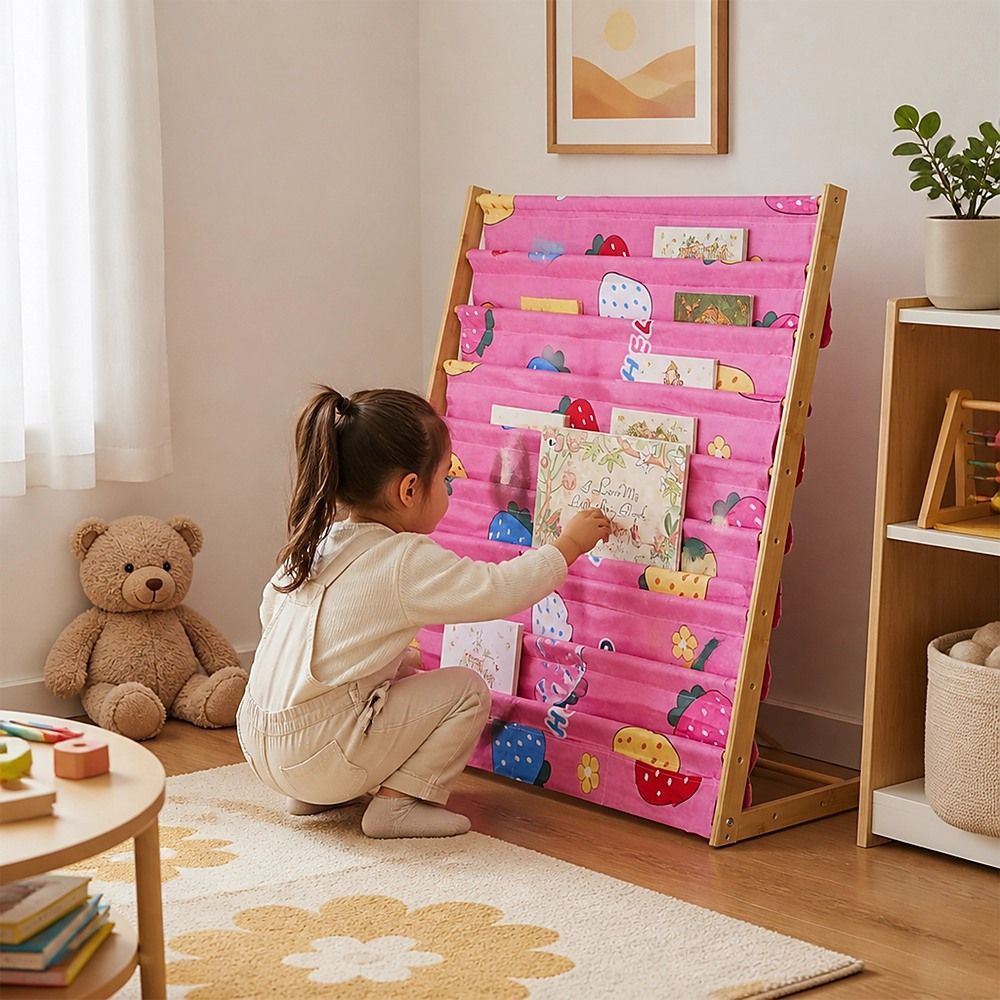 Kids Bookshelf Book Display Organiser 8 Tier Children's Bookcase Magazine Rack Storage Shelf
