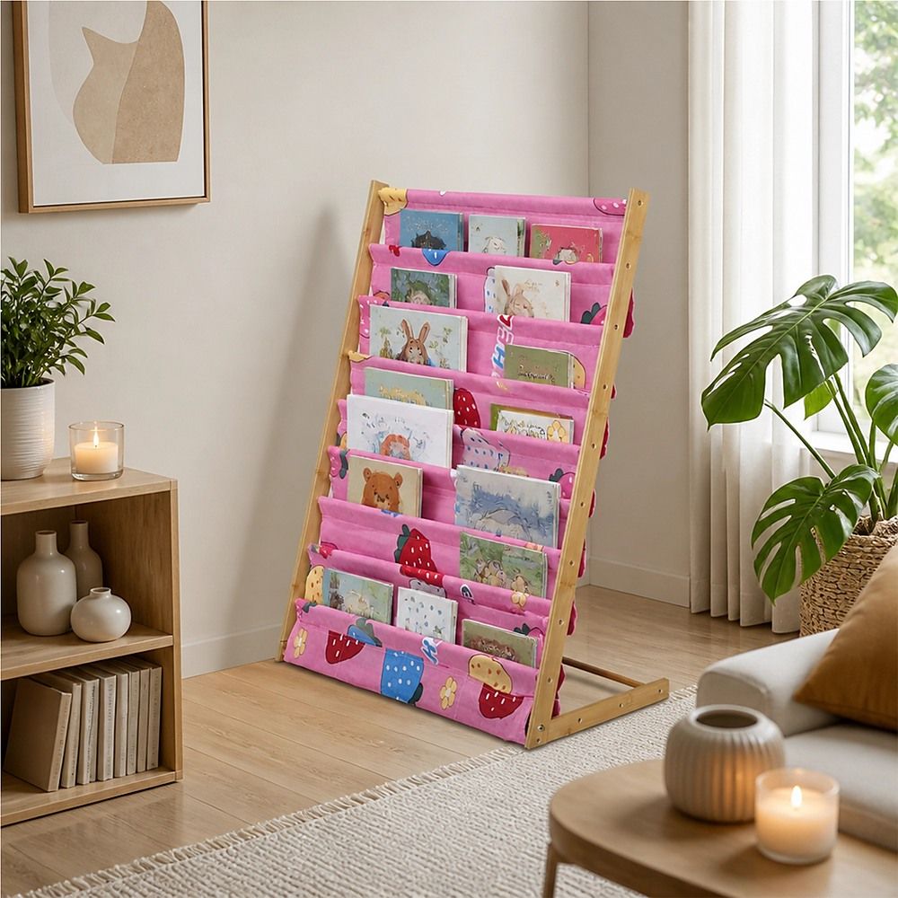 Kids Bookshelf Book Display Organiser 8 Tier Children's Bookcase Magazine Rack Storage Shelf