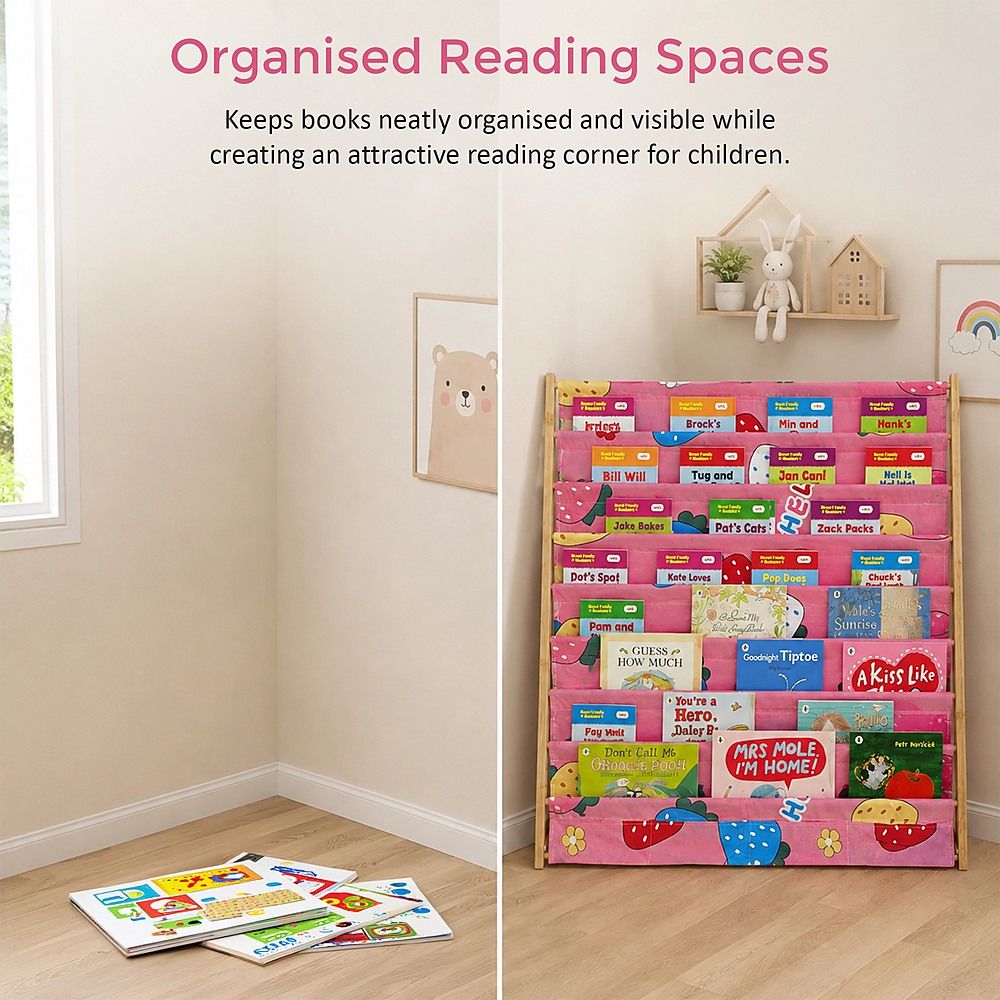 Kids Bookshelf Book Display Organiser 8 Tier Children's Bookcase Magazine Rack Storage Shelf