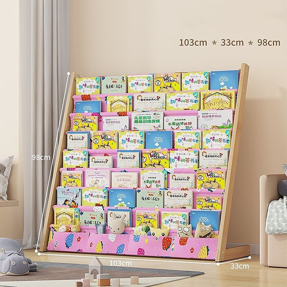 Kids Bookshelf Book Display Organiser 8 Tier Children's Bookcase Magazine Rack Storage Shelf