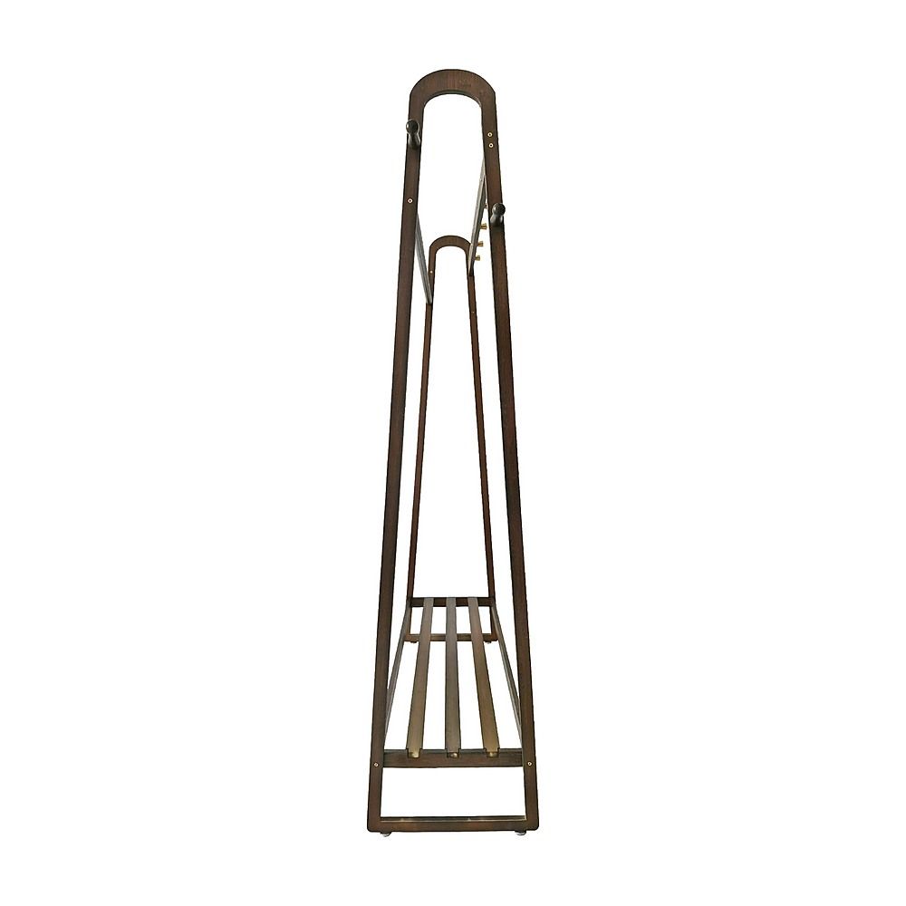 Dark Wood 160x100cm Clothes Rack Slim Stylish Space Saving