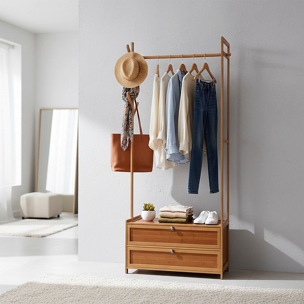 165x70cm Clothes Rack Stand Storage Shelves Modern Coat Tree