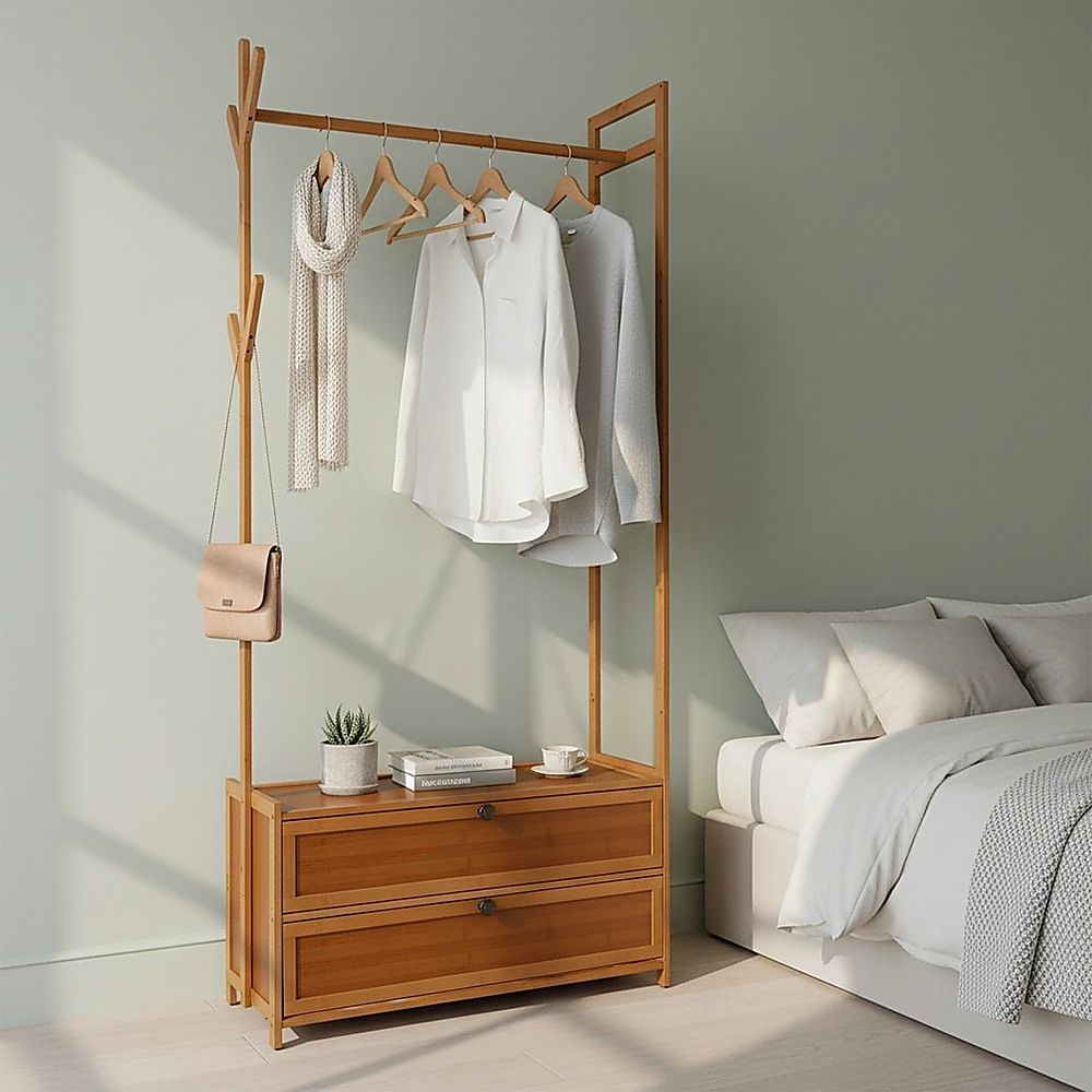165x70cm Clothes Rack Stand Storage Shelves Modern Coat Tree