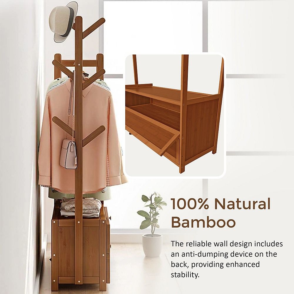 165x70cm Clothes Rack Stand Storage Shelves Modern Coat Tree