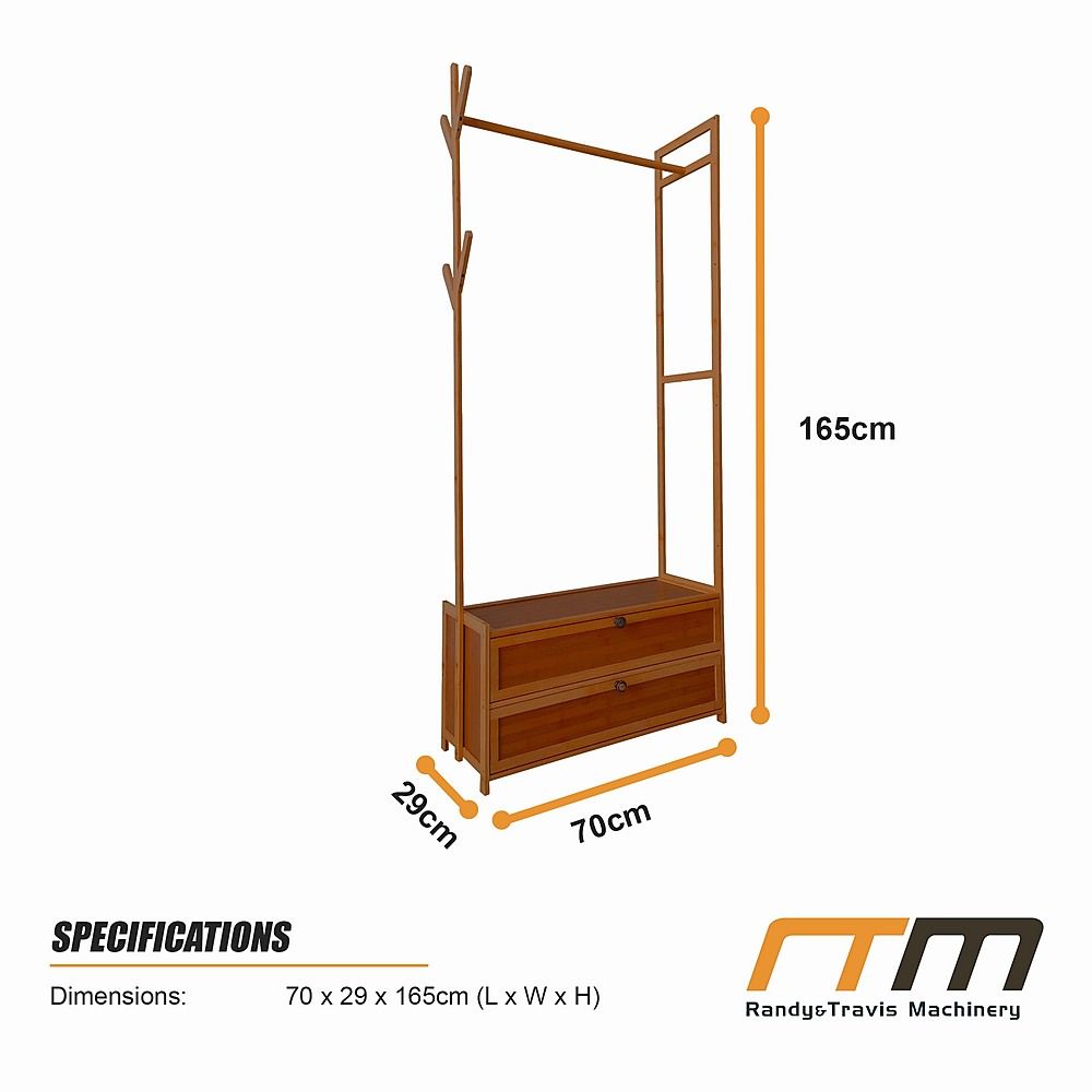 165x70cm Clothes Rack Stand Storage Shelves Modern Coat Tree
