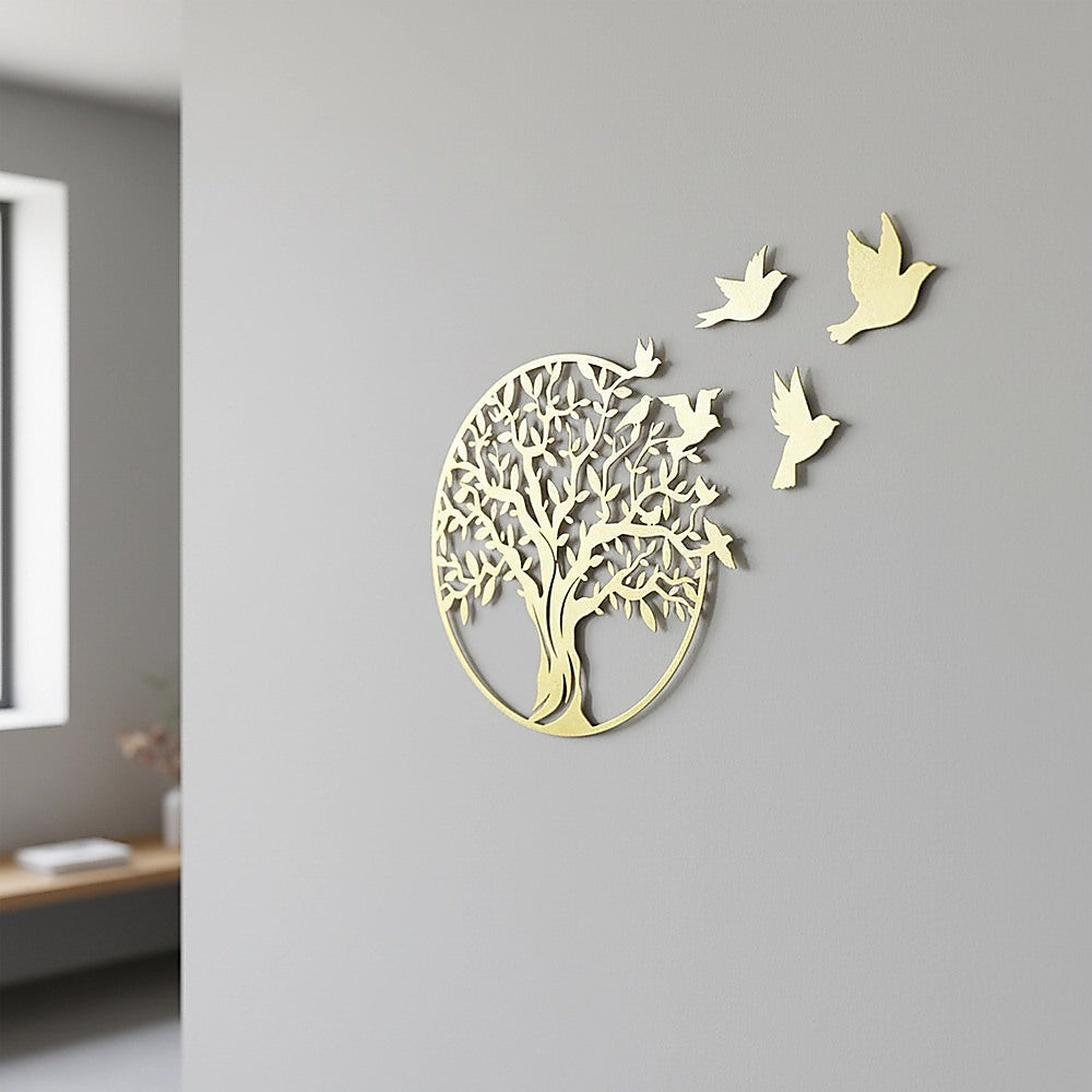 Metal Tree of Life Wall Art 7 Flying Birds Wall Sculpture
