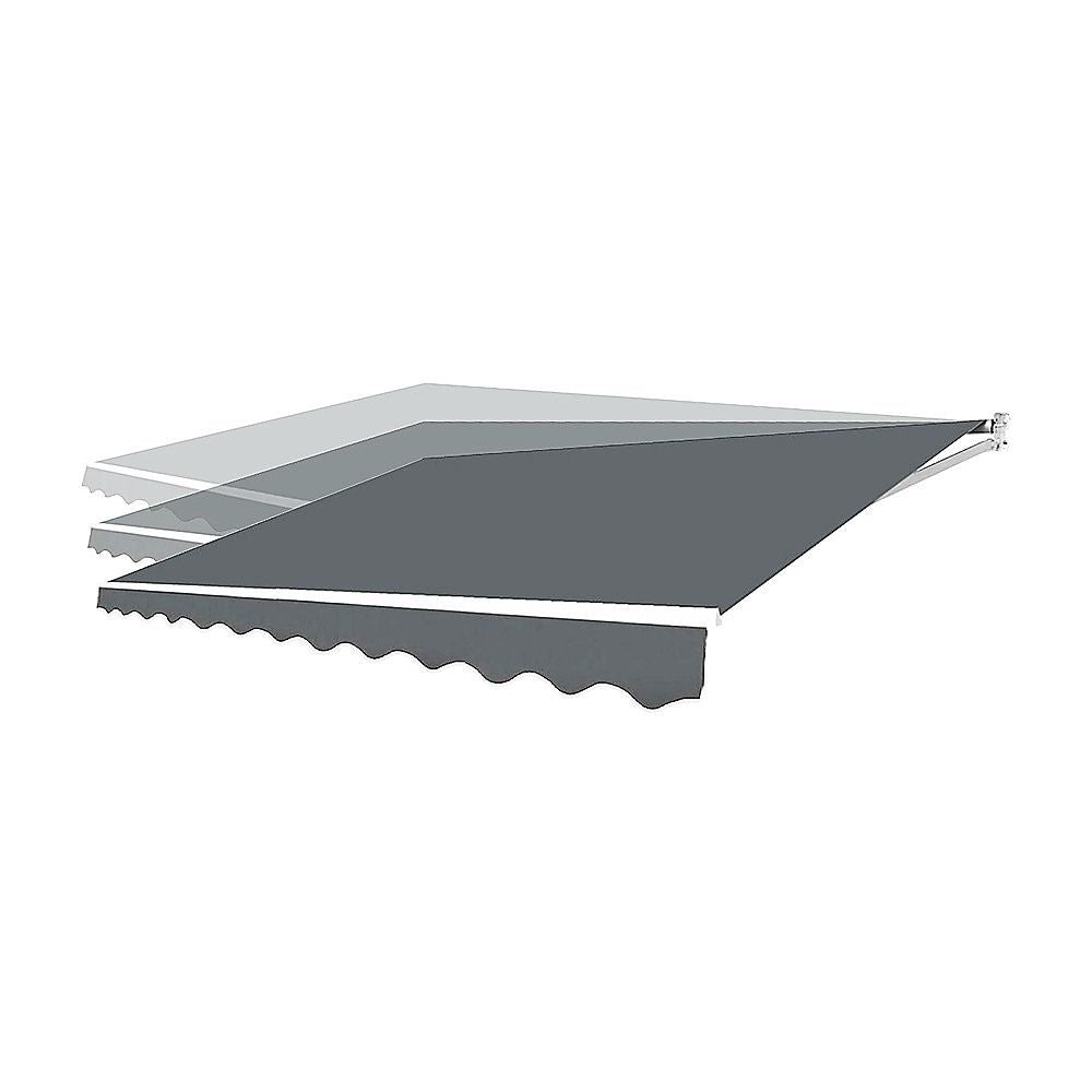 Outdoor Folding Arm Awning Retractable Sunshade Canopy Grey 3.0m x 2.5m