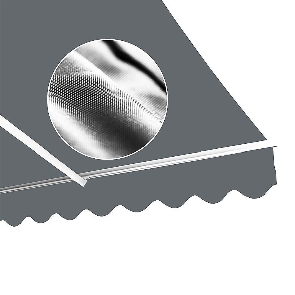 Folding Arm Awning – 4x3m Grey Retractable Outdoor Shade