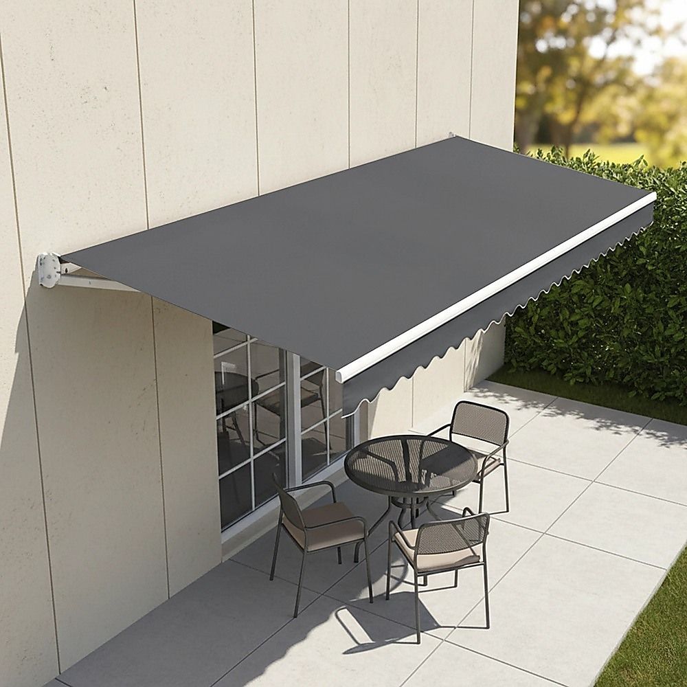 Motorised Retractable Awning – 4x2.5m Grey Outdoor Shade