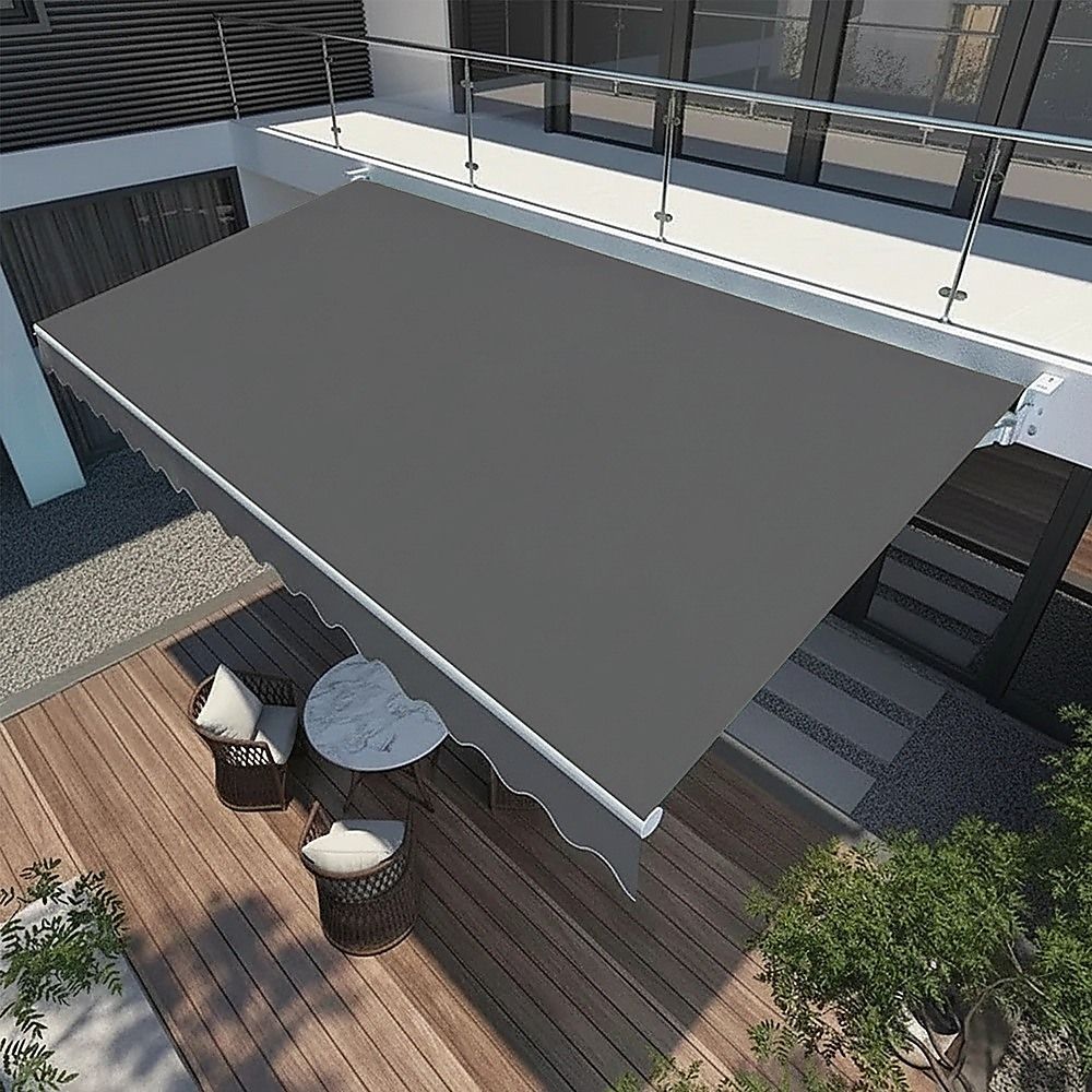 Motorised Retractable Awning – 5x2.5m Grey Outdoor Shade