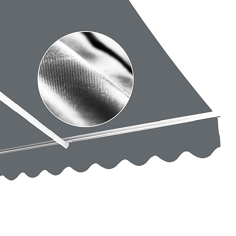 Motorised Retractable Awning – 5x2.5m Grey Outdoor Shade