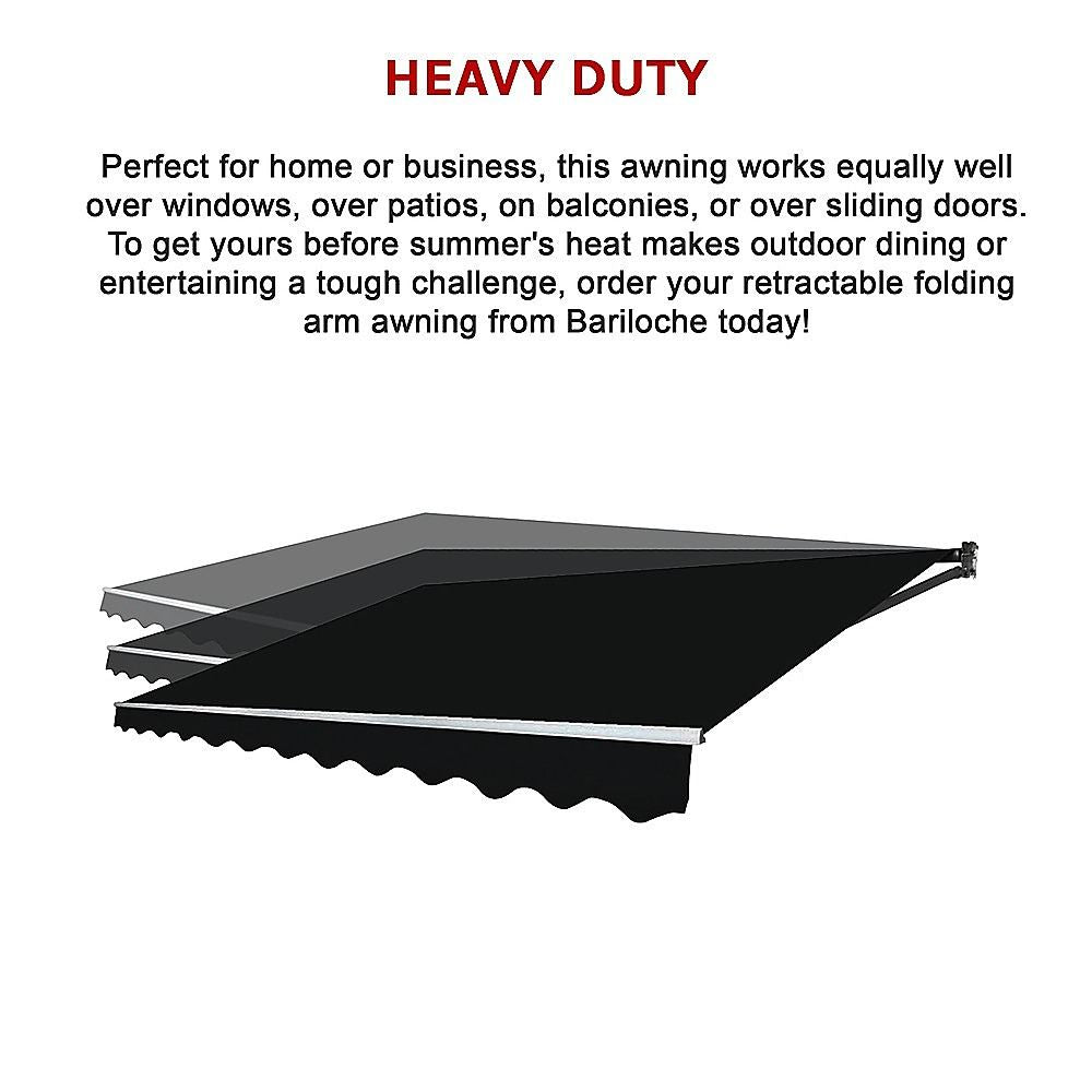 Motorised Retractable Awning – 5.0x3.0m Black Outdoor Shade