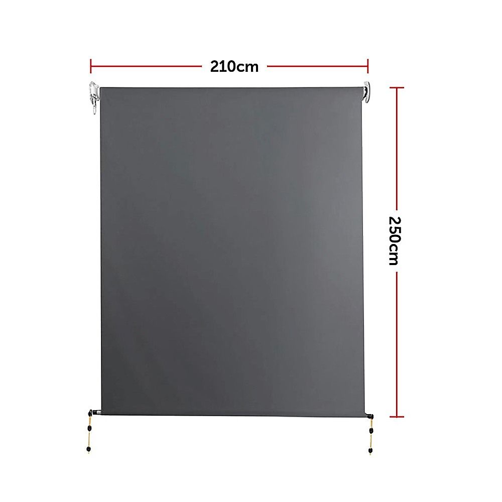 Straight Drop Awning – 2.1x2.5m Grey Retractable Patio Screen