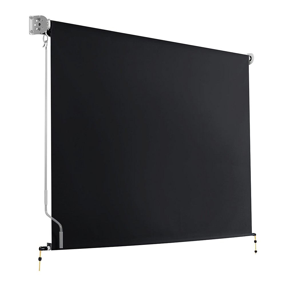 Straight Drop Awning – 2.1x2.5m Black Retractable Patio Screen