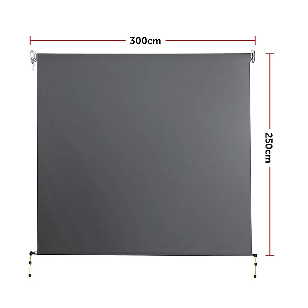 Straight Drop Awning – 3x2.5m Grey Retractable Patio Screen