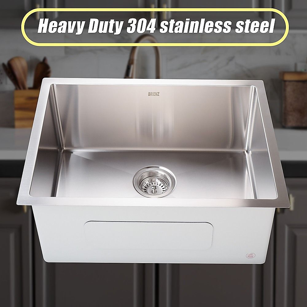 600x450mm Handmade 1.5mm 16 Gauge Stainless Steel Kitchen Laundry Sink with Waste