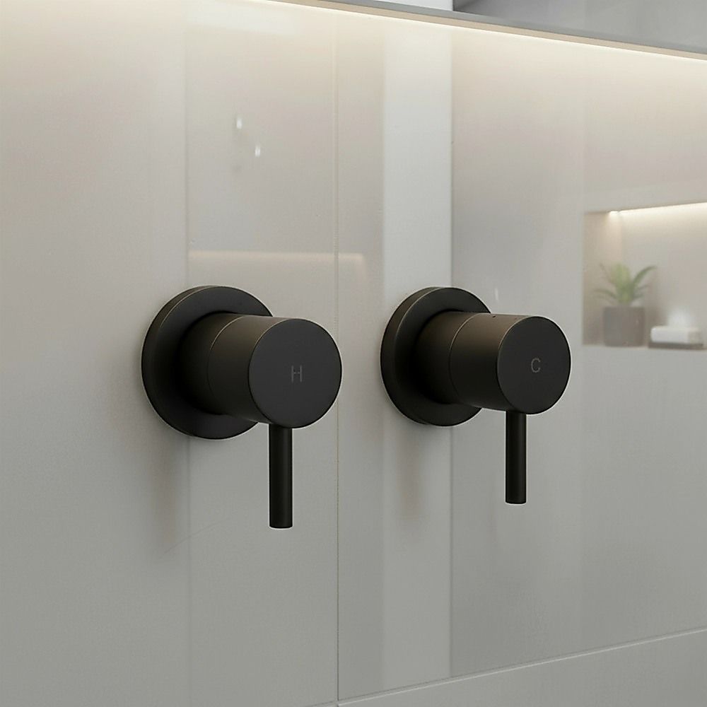 Bathroom Shower Bath Hot and Cold Mixer WATERMARK Certified in Black