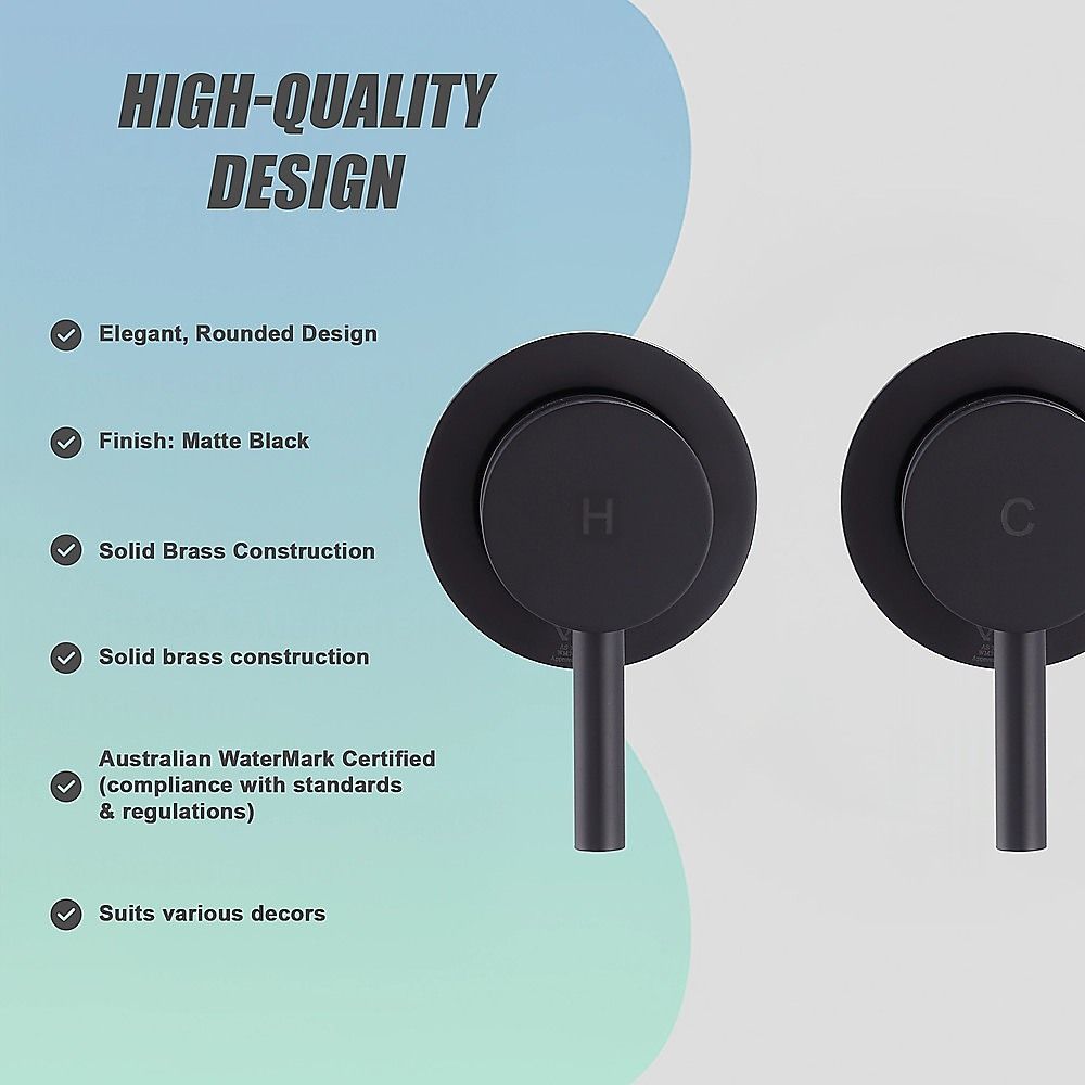 Bathroom Shower Bath Hot and Cold Mixer WATERMARK Certified in Black