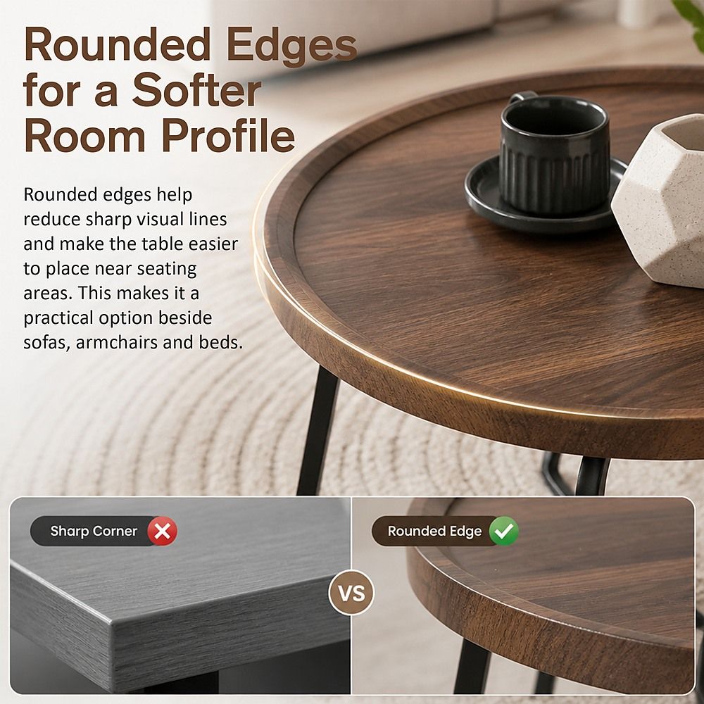 Side Table for Living Room Round Coffee Table