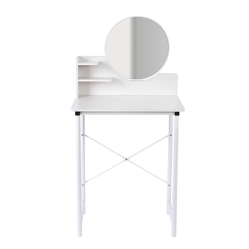 White Dressing Table with Mirror – Makeup Vanity Desk for Bedroom