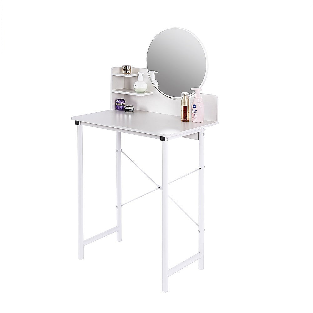 White Dressing Table with Mirror – Makeup Vanity Desk for Bedroom