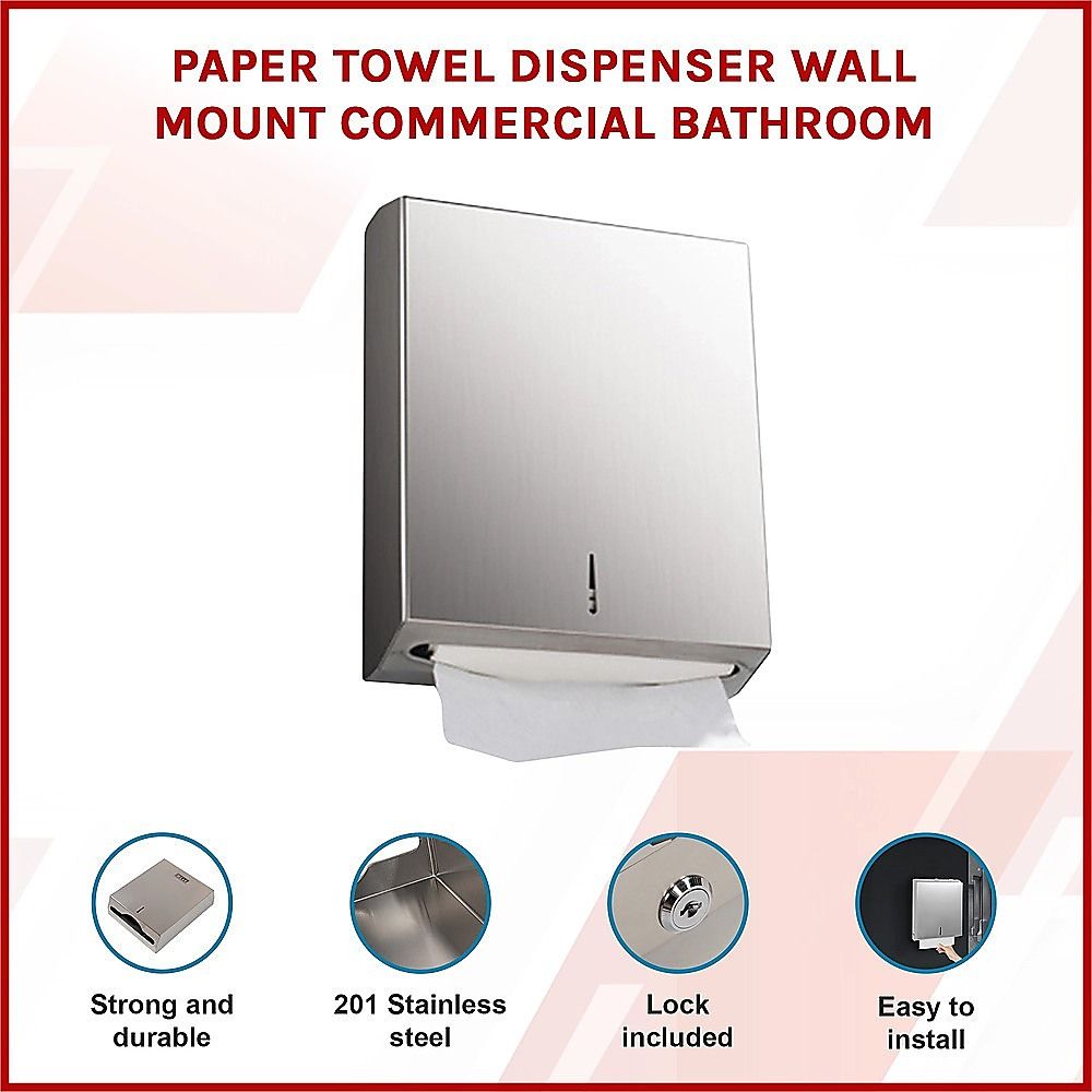 Paper Towel Dispenser Wall Mount Commercial Bathroom