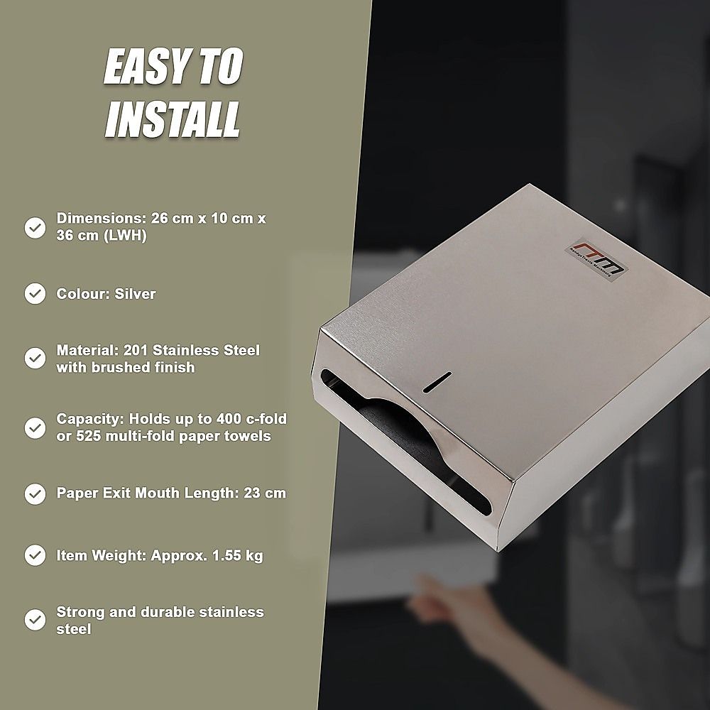 Paper Towel Dispenser Wall Mount Commercial Bathroom