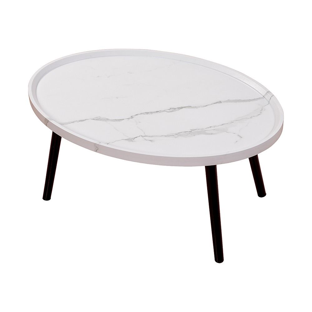 Oval Coffee Table Mid Century Modern Minimalist Display