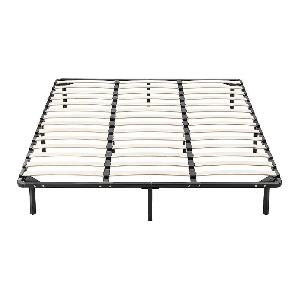 Metal Bed Frame for King Mattress – Black Powder-Coated Steel Base
