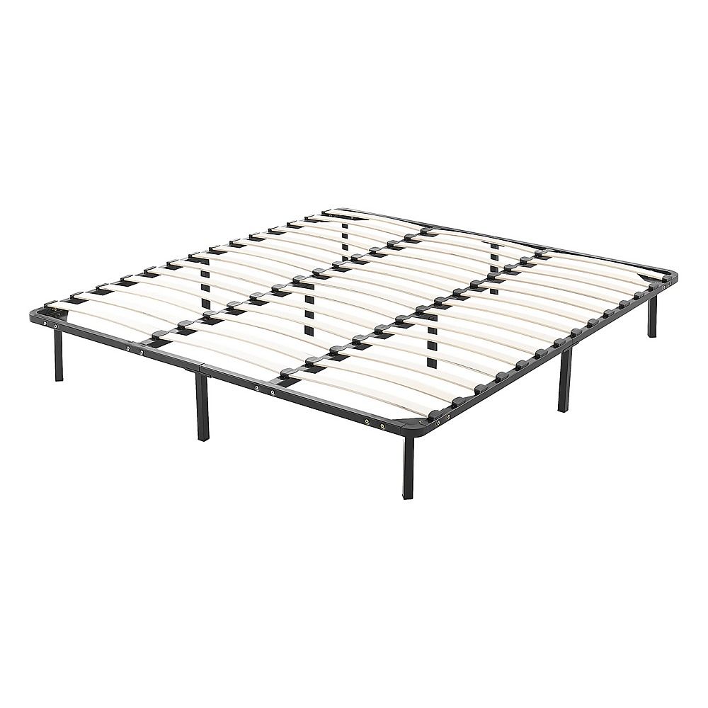 Metal Bed Frame for King Mattress – Black Powder-Coated Steel Base