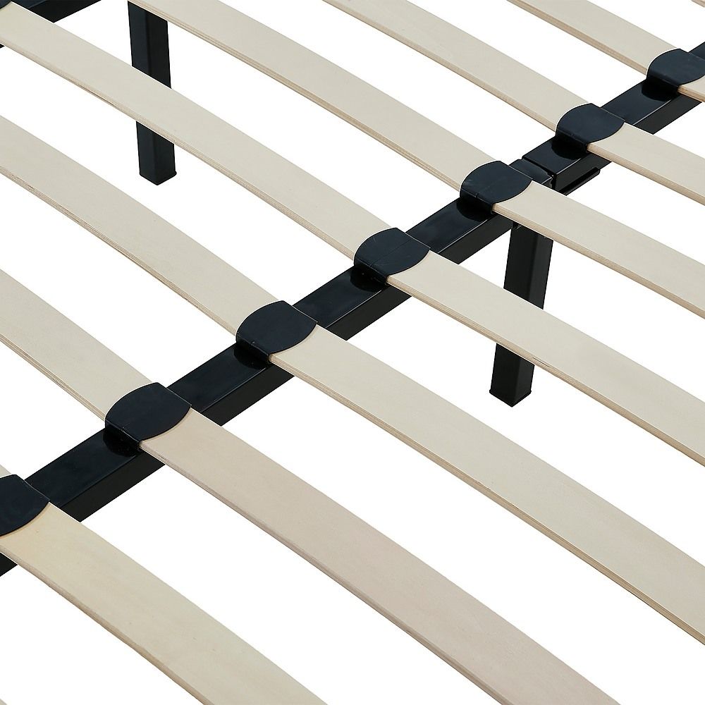 Metal Bed Frame for Queen Mattress – Black Powder-Coated Steel Base