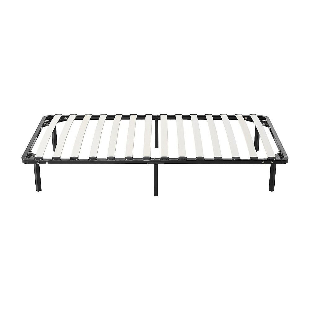 Metal Bed Frame for Single Mattress – Black Powder-Coated Steel Base