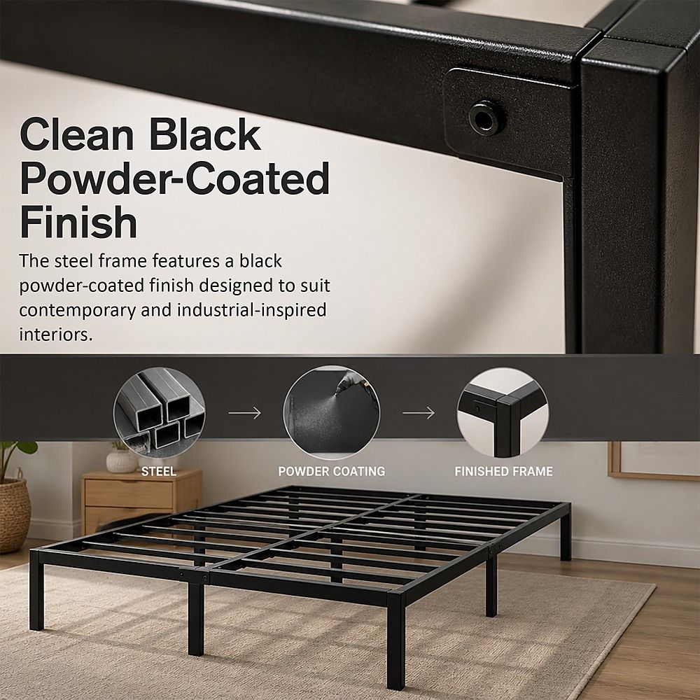 Double Full Metal Bed Frame Base – Sturdy Steel Bed Base for Australian Mattress