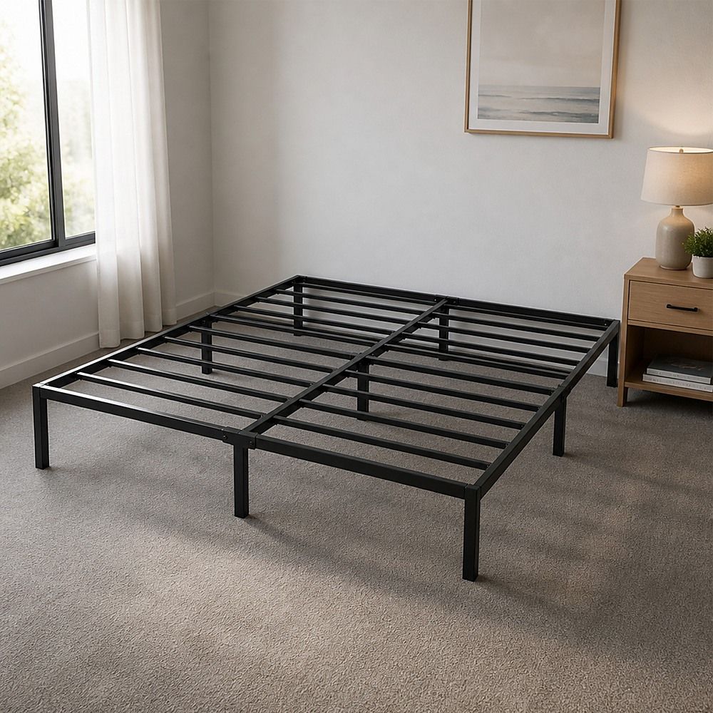 King Full Metal Bed Frame Base – Sturdy Steel Bed Base for Australian Mattress