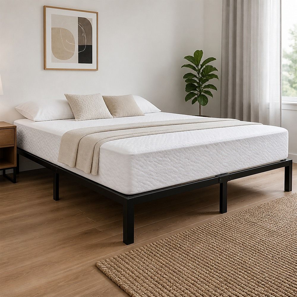 King Full Metal Bed Frame Base – Sturdy Steel Bed Base for Australian Mattress
